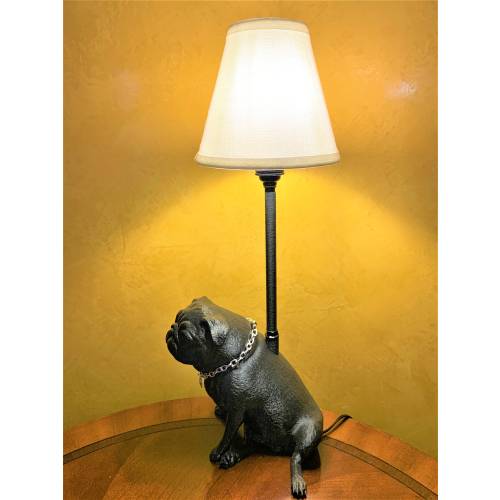 Luigi - Sitting Pug Lamp (Black)