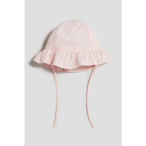 EYELET-EMBROIDERED COTTON SUN HAT