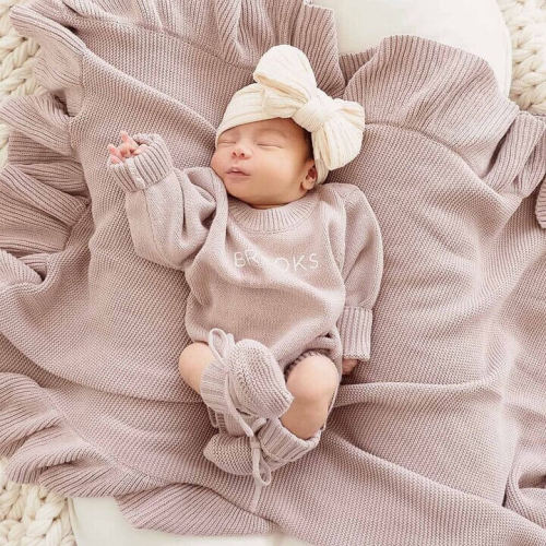 Personalized Knit Sweater Bubble Romper | Solid