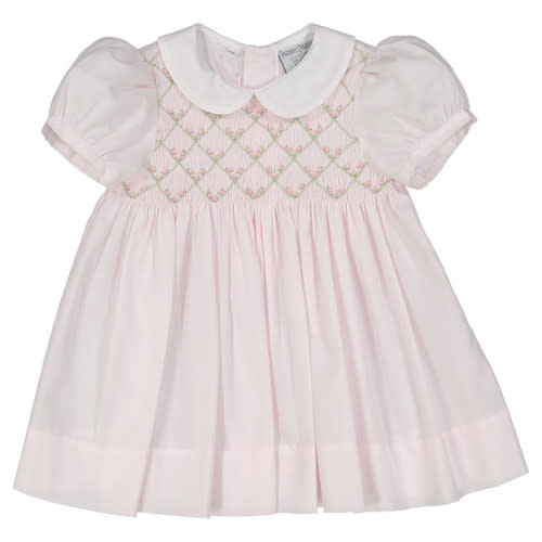 Smocked Pink & Blue Dress for Baby Girl and Toddler I Feltman Brothers