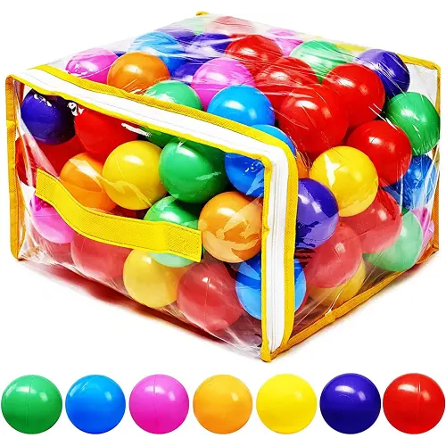 Hovenlay Ball Pit Balls Phthalate Free BPA Free Crush Proof Plastic - 7 Bright Colors in Reusable Play Toys for Kids with Storage Bag Hovenlay Ball Pit Balls Phthalate Free BPA Free Crush Proof Plastic - 7 Bright Colors in Reusable Play To