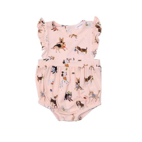 Ruffle Sunsuit - DOGGY DAYCARE PINK 12-18 mo