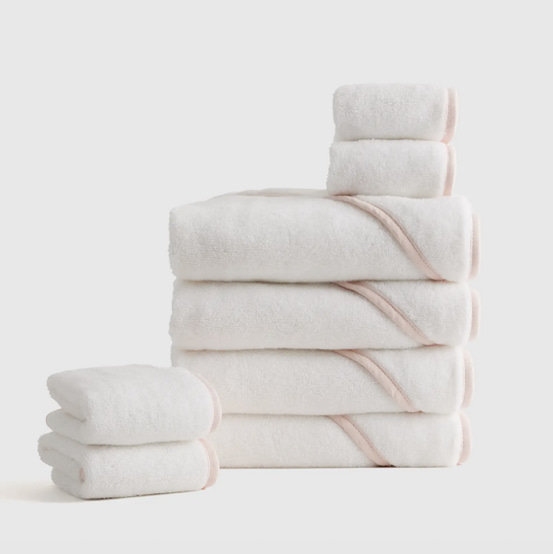 Organic Turkish Cotton Baby Bath Bundle 8-Pack in Soft Pink