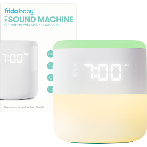 Fridababy - 3-in-1 Sound Machine with When-To-Wake Clock and Nightlight - White