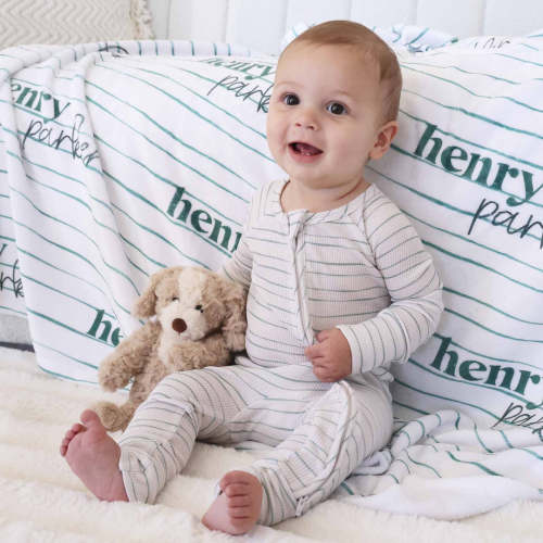 Sage's Stripes Waffle Bamboo Convertible Zip Romper