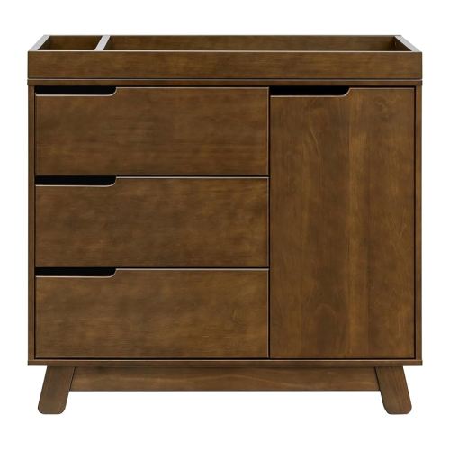 Babyletto Hudson Changing Table Dresser Combo w/Removable Tray - GREENGUARD Gold Certified 3-Drawer Baby Dresser with Table Top & Side Cabinet - Diaper Changing Station for Nursery, Easy to Assemble