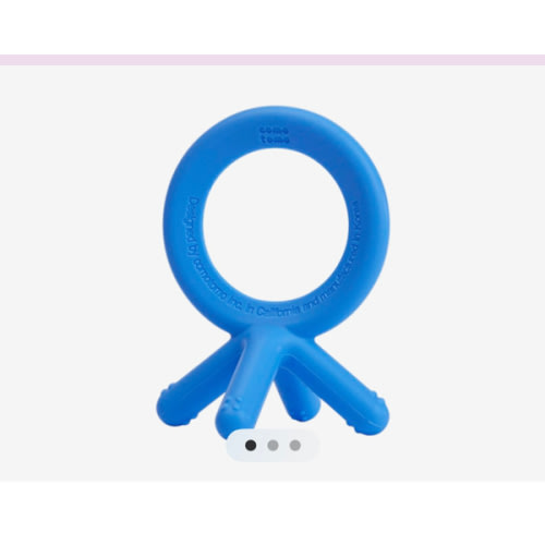 Comotomo Silicone Baby Teether, Blue