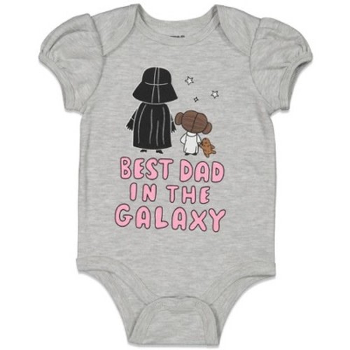 Star Wars Newborn Baby Girls Short Sleeve Baby Bodysuit Gray 0-3 Months