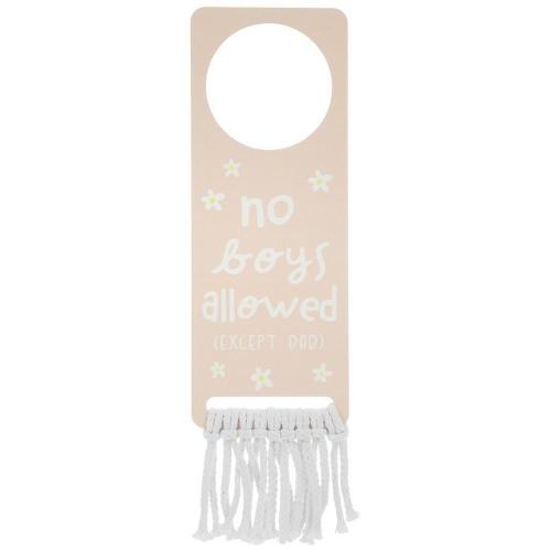 No Boys Allowed Wood Door Hanger