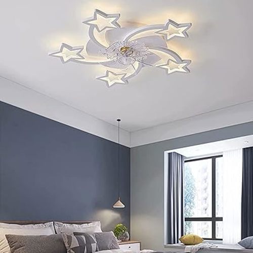SEYFI Chandeliers, Ceiling Fan with Lights,Modern Embedded Led Star Ceiling Ceiling Light,Suitable for Living Rooms,Bedrooms,Children's Rooms