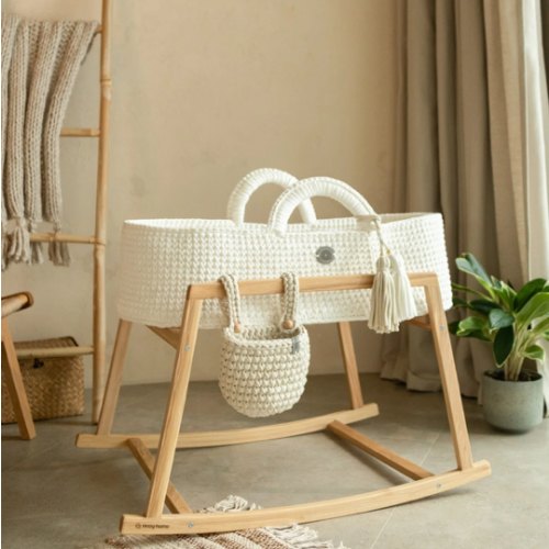 Wooden Rocking Stand for Baby Moses Basket by Anzy Home