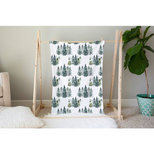 Forest Blanket, Gender neutral baby gift, Forest Bedding, Wilderness nursery, Woodland bedding, Cabin blankets, Pine Trees - Majestic Forest
