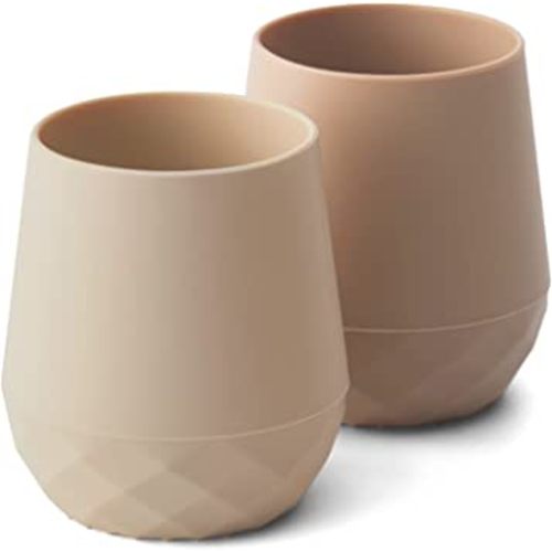 Silicone Baby Cups for 6-12 Months Infants - Tiny Open Cups - Training Cups for Baby Led Weaning - Set of 2 Drinking Cups