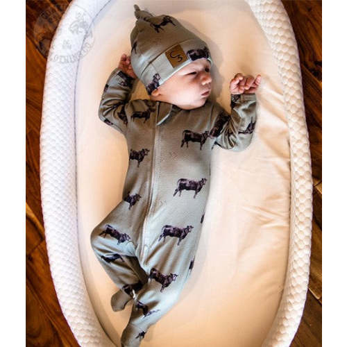 Olive Angus Folding Feet Jammies – Cowkid Clothing Company