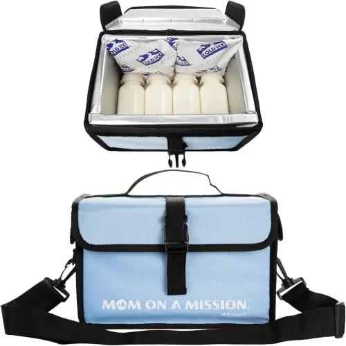 Milk Cubby Breast Milk Cooler Travel Bag, Safe Temperature Portable Breast Milk Cooler Bag with Ice Packs, Insulated Breast Milk Chiller, Extreme Temp Breastmilk Storage Cooler (Black)
