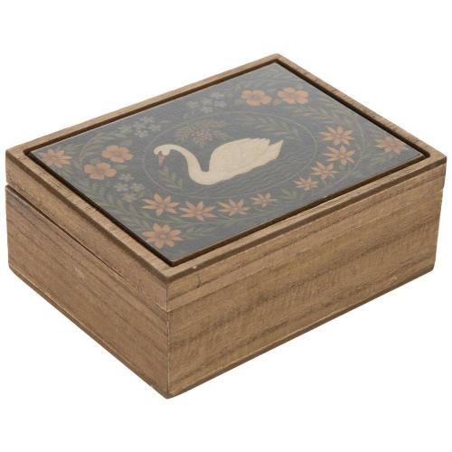 Vintage Swan Wood Box