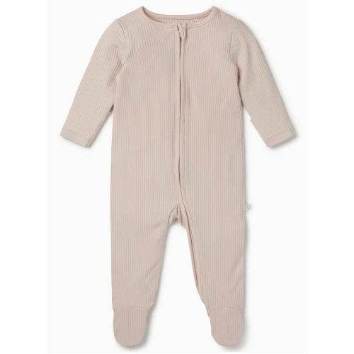 Ribbed Clever Zip Footed Baby Pajamas