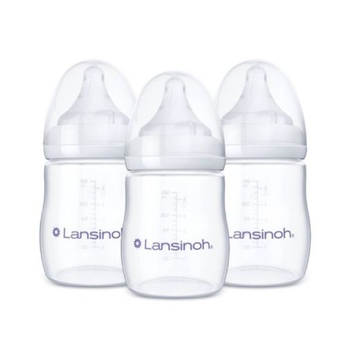 Lansinoh Anti-Colic Baby Bottles with Slow Flow Nipples (Size S) - 5oz/3pk