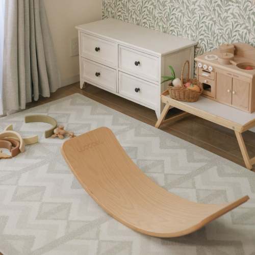 Kilim Feather Gray Play Mat - Non-Toxic & Stylish | Eeveve