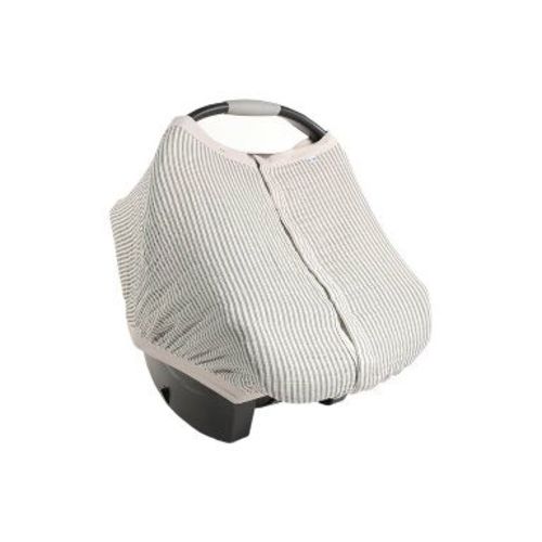 Little Unicorn Cotton Muslin Car Seat Canopy - Gray Stripe