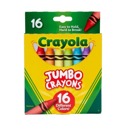 Crayola 16ct Jumbo Crayons Toddler School Supplies Elementary Classroom Must Haves Large Crayons for Coloring Ages 3+
