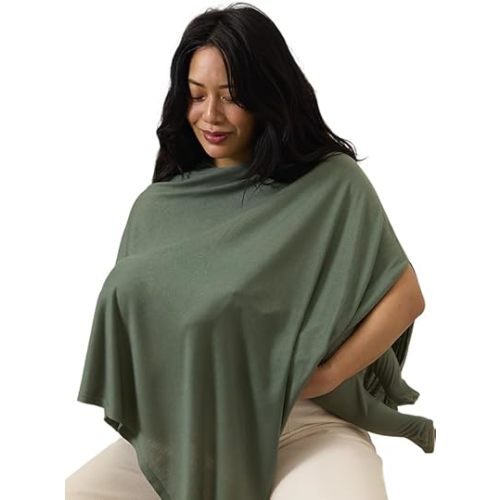 Solly Baby Nursing Cover, Ultra-Breathable, Lightweight Breastfeeding Cover-Up, Buttery-Soft Fabric, Universal Fit, Postpartum Essentials, Newborn Must Haves, Basil