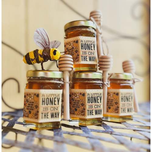 A Little Honey Is On The Way Honey Jar and Dipper - Baby Shower/Sprinkle Favors