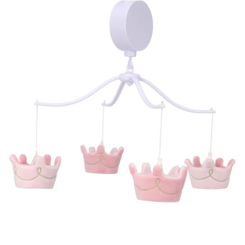 Disney Princesses Pink Crown Musical Baby Crib Mobile