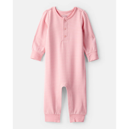 Baby Girl PurelySoft Long-Sleeve Jumpsuit - Pink - Carter's | Carter's
