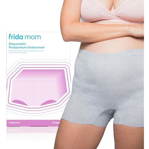 Frida Mom Postpartum Underwear, Disposable Boyshort Panties, Seamless, Stretch Support, New Mom Essentials