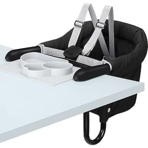 Hook On Chair, Safe and High Load Design, Fold-Flat Storage and Tight Fixing Clip on Table High Chair, Machine-Washable and Anti-Cracking Fabric, Removable Seat Cushion, Fast Table Chair