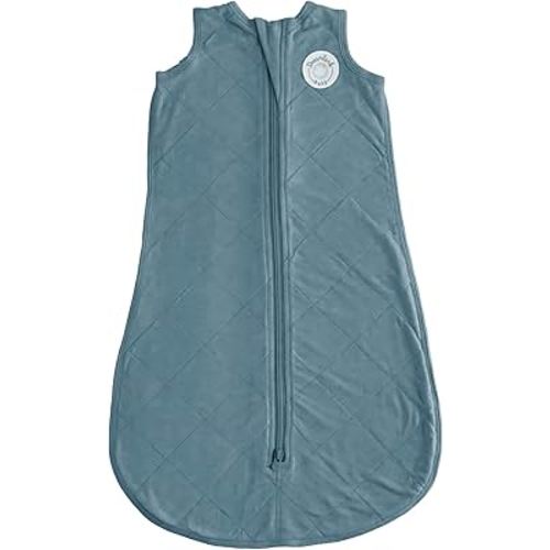 Dreamland Baby Lightweight Bamboo Viscose Sleep Sack (0-6 Months). 1.0 TOG Ultra Soft Blanket w/ 2-Way Zipper. 95% Viscose, 5% Spandex (Ocean). Mom-Owned US Business, Premium Materials