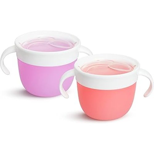 Munchkin® Snack™ Catcher Toddler Snack Cups, 2 Pack, Pink/Purple