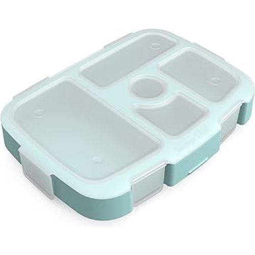 Bentgo® Kids Prints Tray with Transparent Cover - Reusable, BPA-Free, 5-Compartment Meal Prep Container with Built-In Portion Control for Healthy Meals At Home & On the Go (Sea Life)