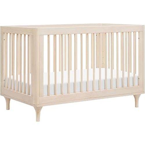 Babyletto Lolly 3-in-1 Convertible Crib with Toddler Bed Conversion Kit in Washed Natural, Greenguard Gold Certified