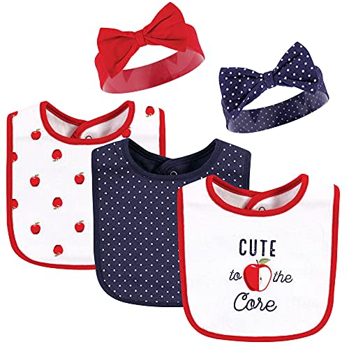 Hudson Baby Unisex BabyCotton Bib and Headband or Caps Set