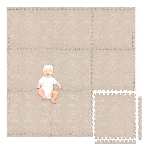 Amazon.com: Play Platoon Non-Toxic Large Kids Play Mats for Floor, 9 Tile 72 x 72 inch - Extra-Thick Foam Tiles, 24 x 24 inch Puzzle Mat Pieces, Neutral Playmat for Toddlers & Childrens Playroom - Sand Star Print : Toys & Games