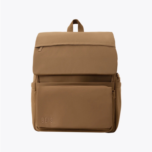 BÉIS 'The Ultimate Diaper Backpack' in Camel - Diaper Bag Backpack in Camel Brown