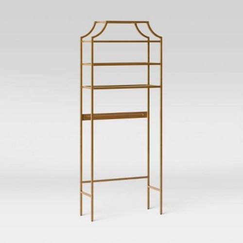 Metal/Glass Etagere Brass - Threshold™: 3-Tier Over Toilet Storage, 60.2" Tall Corner Cabinet