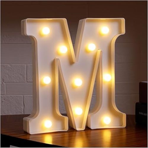 Led Marquee Letters, 26 Alphabet Light Up Letters, Small Led Letter Lights, Battery Powered Lighted Letter for Party, Table, Birthday Decor (M)