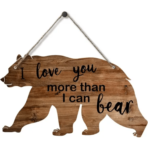 Woodland Nursery Wall Decor for Baby, New Mom Gifts Rustic Sign for Mommy and Kids, Forest Bear Wall Sign, Adventure Woodland Theme, Rustic Nursery Decor