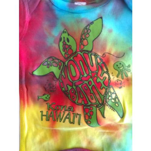 honu babies Kona, tie dye onesies
