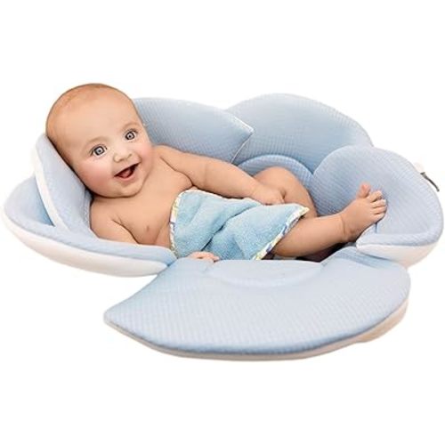 Soothing Company Baby Bath Pillow, Baby Newborn Essential, Baby Bath Cushion, Soft Easy to Dry, Baby Bath Flower for Bathtub or Sink, Baby Bath Sink Perfect for 0-6 Months, Baby Bathtub Mat (Green)