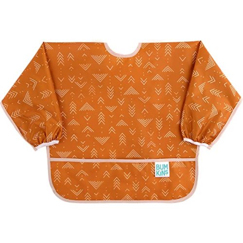 Bumkins Sleeved Bib Baby Bib, Toddler Bib, Smock, Waterproof Fabric, Fits Ages 6-24 Months
