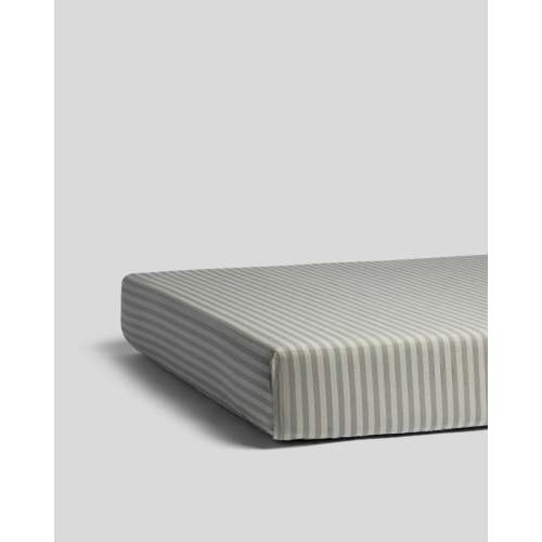 Percale Crib Sheet - Moss Stripe