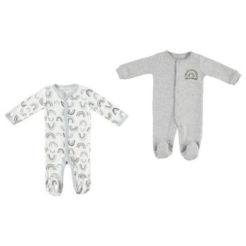 Baby Gear Gender Neutral Baby Clothes Footed Pajama Set for Sleep and Play 2 Pack Rainbows Size Unisex Rainbow3-6M