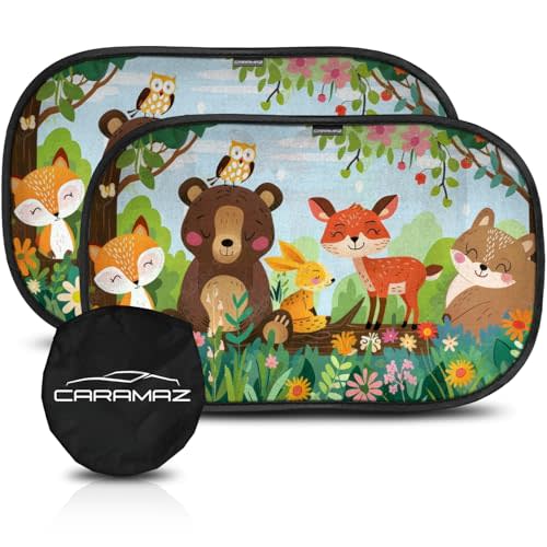 CARAMAZ Car Window Shade for Baby with Certified UV-Protection 2 Pack - 20"x12"