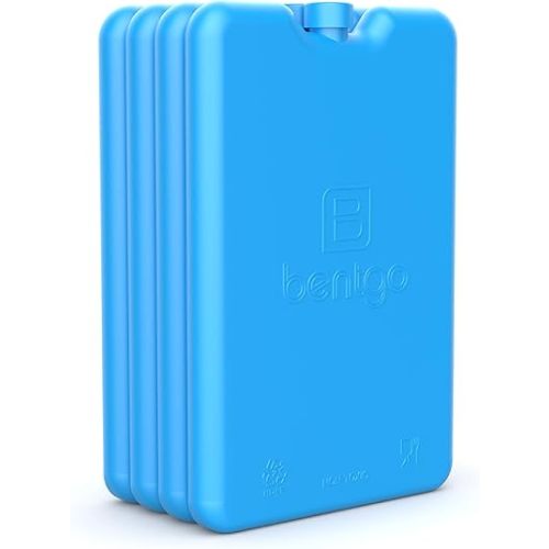 Bentgo Ice Lunch Chillers - Ultra-Thin Ice Packs Perfect for Everyday Use in Lunch Bags, Lunch Boxes and Coolers - 4 Pack (Blue)