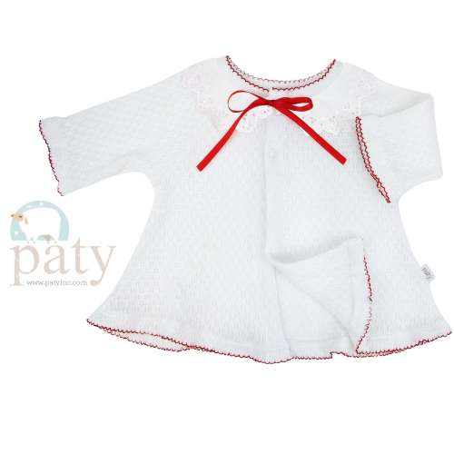 Paty Cardigan, Eyelet Pique Collar 3 month