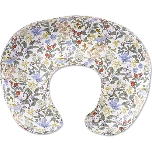Nursing Pillow, Breastfeeding Pillows with Standard Size Removable Cover, Breast Feeding Pillow with Breathable Filling, Ergonomic Nursing Essentials for Bottle and Breastfeeding- Flower